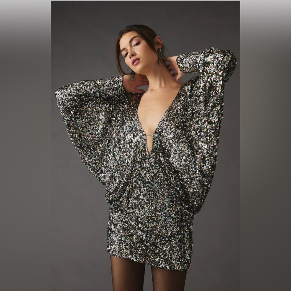 ASTR the Label Bat-Wing Sequin Mini Dress - Picture 2 of 7